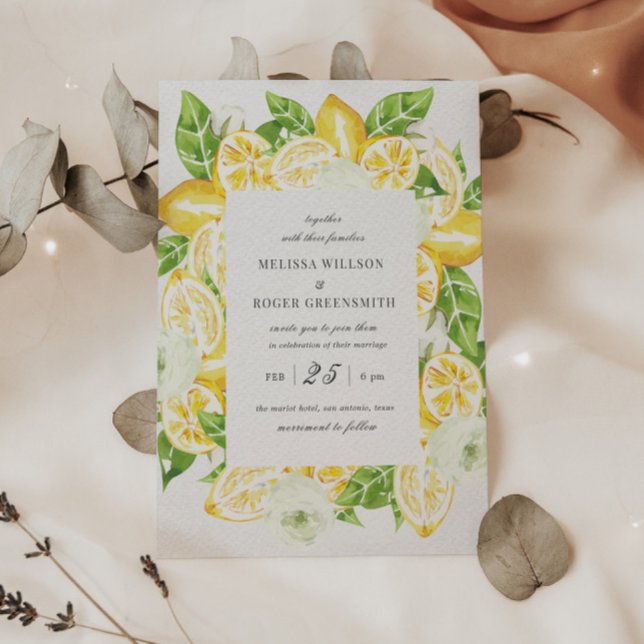 Citrus Lemon Tree Destination Wedding Invitation (Creator Uploaded)