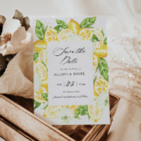 Citrus Lemon Tree Elegant Save The Date Invitation