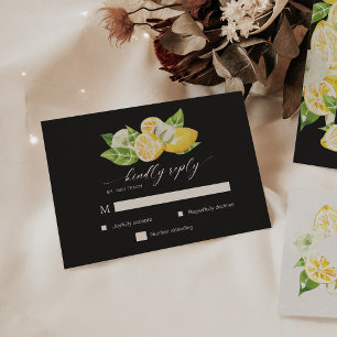 Citrus Lemon Tree Wedding RSVP Response Card