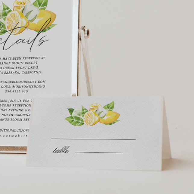 Citrus Lemon Tree Wedding Table Card (Creator Uploaded)