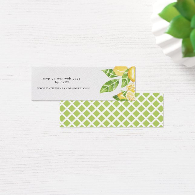 Citrus Lemon Tree Wedding Website Card (Desk)
