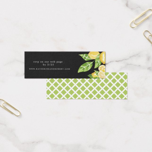 Citrus Lemon Tree Wedding Website Card (Office)