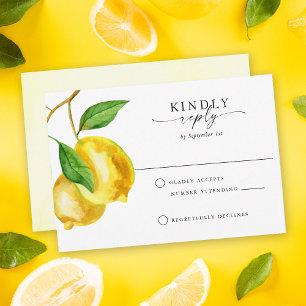 Citrus Lemon Watercolor RSVP Card