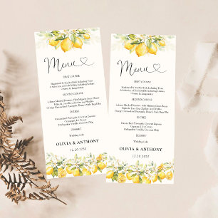 Citrus Lemon Wedding Menu