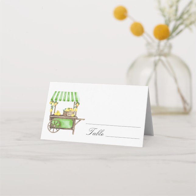 Citrus lemon - wedding place cards (Front)