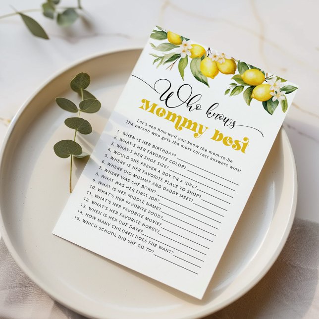 Citrus lemon Who knows mummy best shower game (Creator Uploaded)