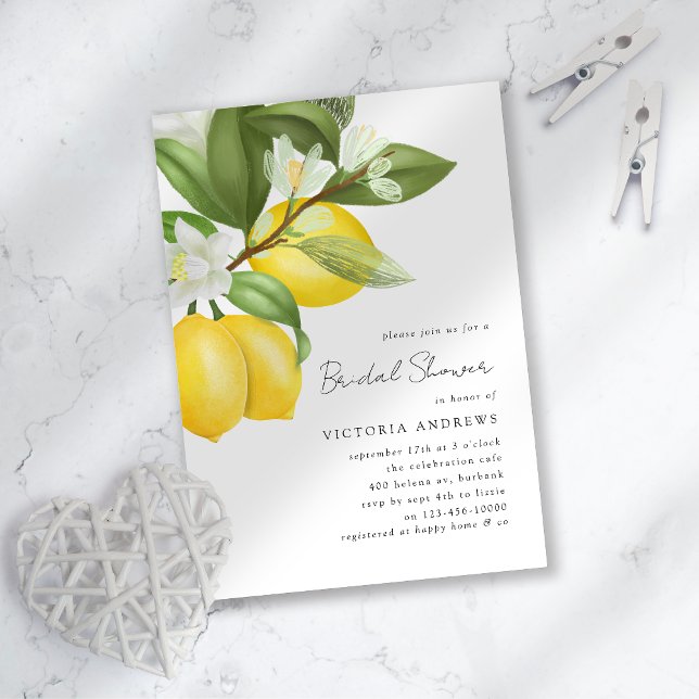 Citrus Lemons Bridal Shower Invitation (Creator Uploaded)