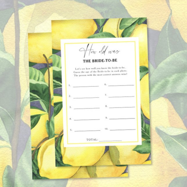 Citrus lemons - How old was the bride to be game (Creator Uploaded)