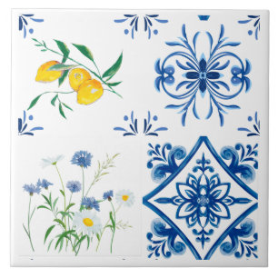 Citrus,lemons,mediterranean ceramic tile