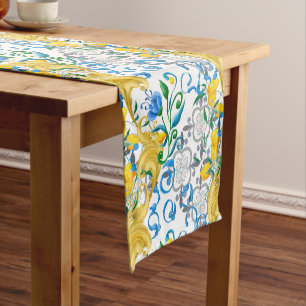 Citrus,lemons,mediterranean     short table runner