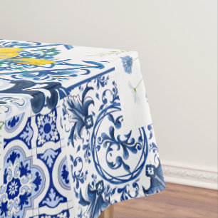 Citrus,lemons,mediterranean       short  tablecloth