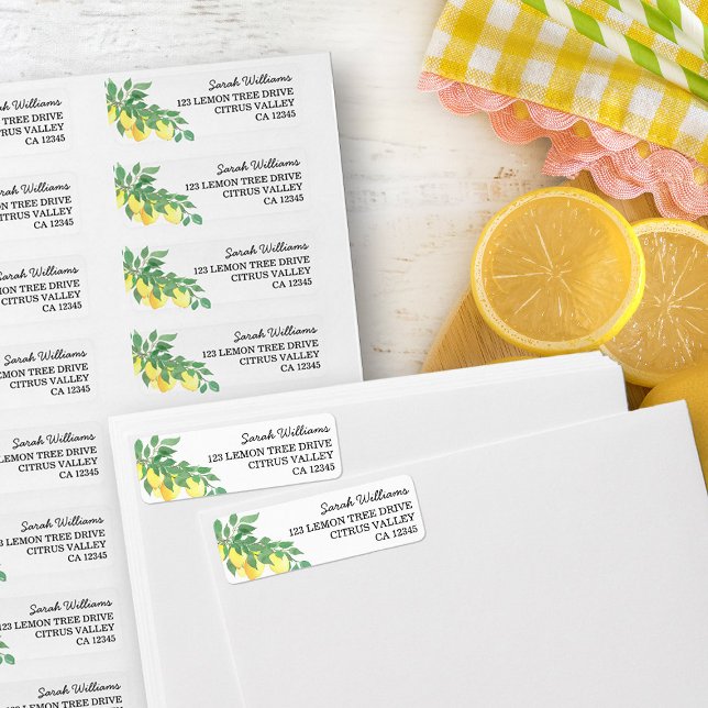 Citrus Lemons Name and Return Address Return Address Label (Return address labels from my Citrus Lemon Baby Shower Collection)