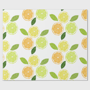 Citrus lime and oranges wrapping paper