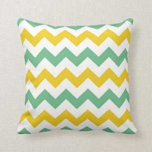 Citrus Lime Chevron Zigzags Yellow Green Pillow