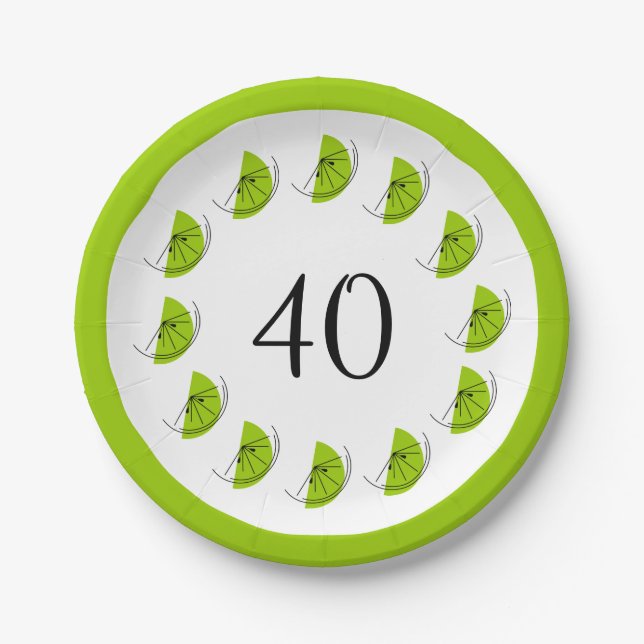 Citrus Lime Circle Age Paper Plate (Front)