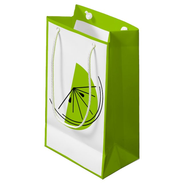 Citrus Lime gift bag small green (Front Angled)