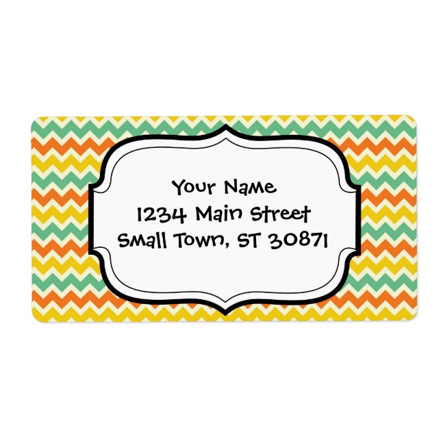 Citrus Lime Green Orange Yellow Chevron Zigzags (Front)