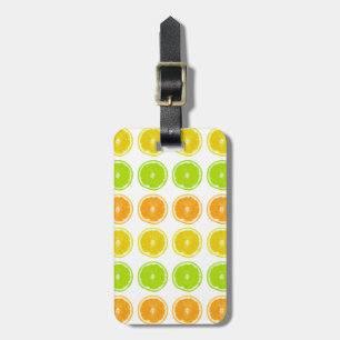 Citrus Lime, Orange, and Lemon Polka Dot Slices Luggage Tag