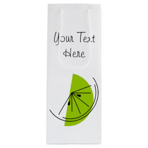 Citrus Lime Text gift bag wine