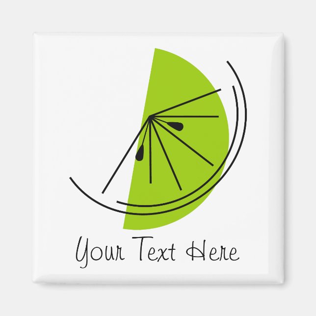 Citrus Lime Text magnet square (Front)