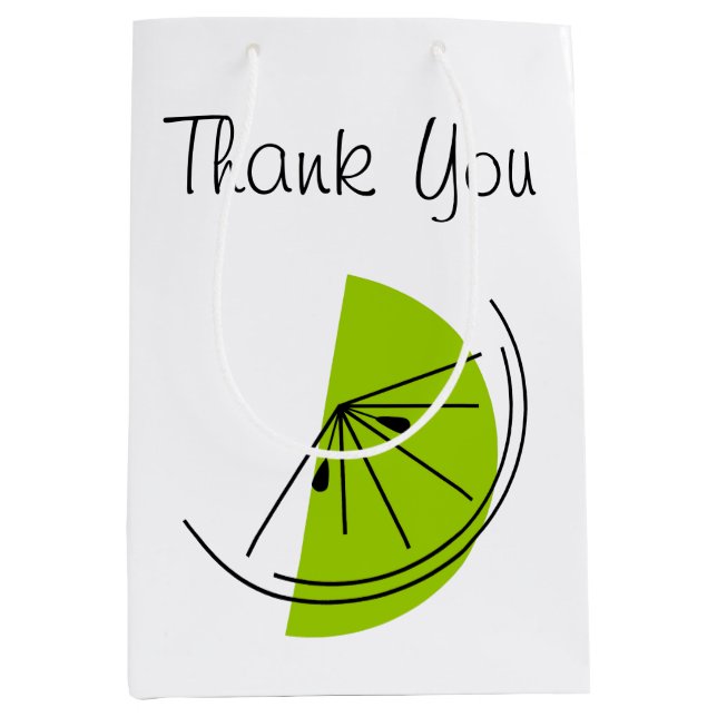 Citrus Lime Thank You gift bag medium (Front)