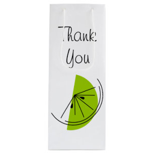 Citrus Lime Thank You gift bag wine
