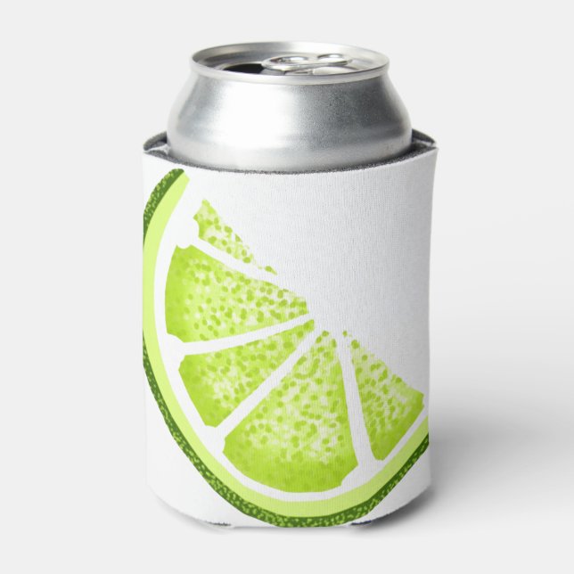 Citrus Lime Wedge Slice Can Cooler (Can Front)