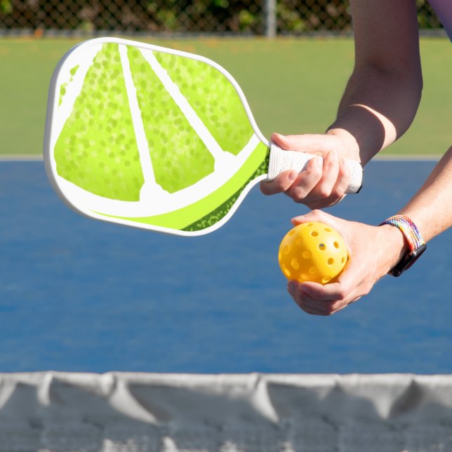 Citrus Lime Wedge Slice Pickleball Paddle (Insitu)