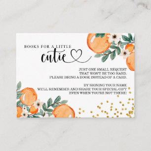 Citrus Little Cutie Baby Shower Book Request Cards