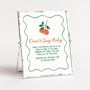 Citrus Little Cutie Baby Shower Don't Say Baby Poster