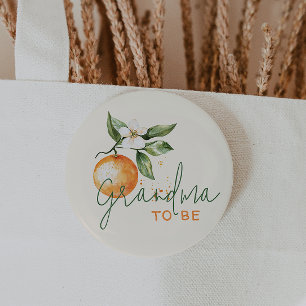 Citrus Little Cutie Baby Shower Grandma To Be 6 Cm Round Badge