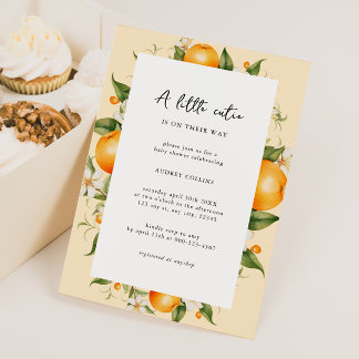 Citrus Little Cutie Baby Shower Invitation
