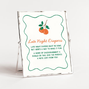 Citrus Little Cutie Baby Shower Late Night Diapers Poster