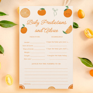 Citrus Little Cutie Baby Shower Predictions Game