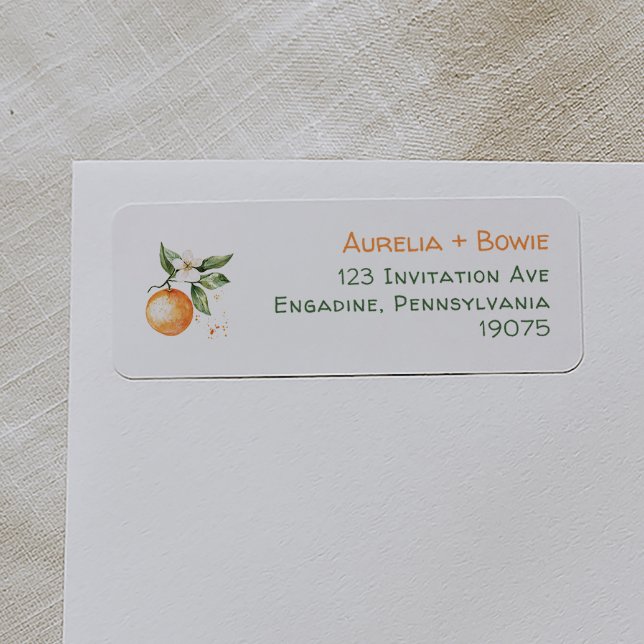 Citrus Little Cutie Baby Shower Return Address Label (Creator Uploaded)