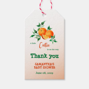 Citrus Little Cutie Botanical Orange Baby Shower Gift Tags
