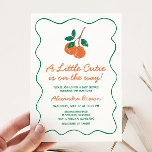 Citrus Little Cutie Modern Baby Shower Invitation