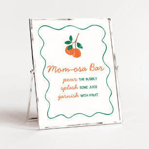 Citrus Little Cutie Modern Baby Shower Mom Osa Bar Poster