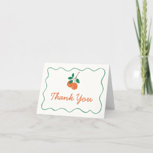 Citrus Little Cutie Modern Baby Shower Thank You Card