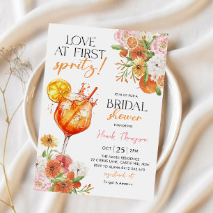 Citrus Love at First Spritz Bridal Shower Invitation