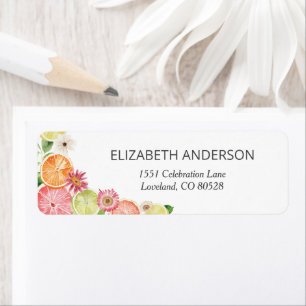 Citrus Main Squeeze Bridal Shower Return Address Label