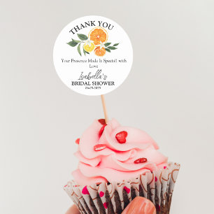 Citrus Main Squeeze Bridal Shower Thank You Classic Round Sticker