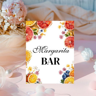 Citrus Main Squeeze margarita bar Bridal Shower Pedestal Sign