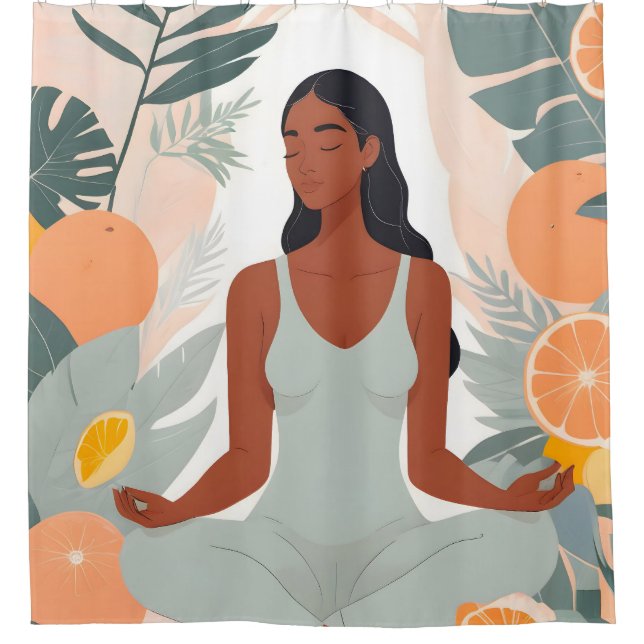 Citrus Meditation Shower Curtain (Front)