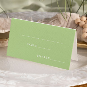 Citrus Minimalist Green Entree Choice Folded Place Card
