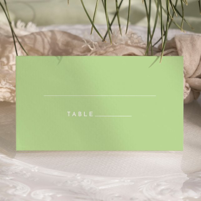 Citrus Minimalist Green Wedding Flat Place Card (Creator Uploaded)