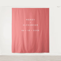 Citrus Minimalist Pink Wedding Photo Backdrop
