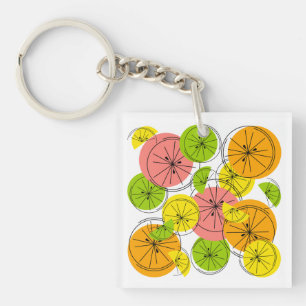 Citrus Monogram keychain square double-sided