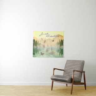 Citrus Mountain Reflection JUST BREATHE Tapestry