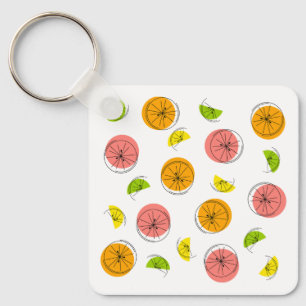 Citrus Multi aluminium square double-sided Key Ring